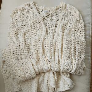 Mudd Cream Open-Knit Cardigan
